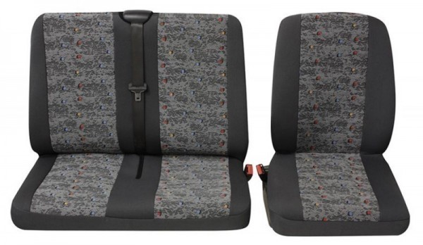 Veicoli commercial, Coprisedili per auto, 1 x sedile singolo 1 x doppia sede, Volkswagen LT, colore: grigio