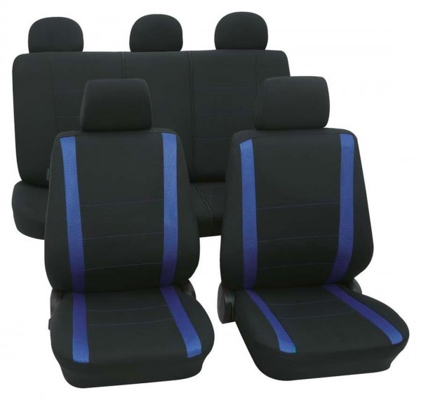 Dacia Sitzbezüge komplett, coprisedili, set completo, nero, blu