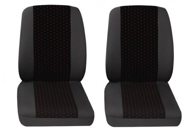 Veicoli commercial, Coprisedili per auto, 2 x sedile singolo, Renault Rapid, colore: grigio/rosso