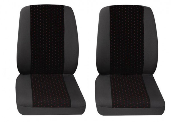 Veicoli commercial, Coprisedili per auto, 2 x sedile singolo, Citroen Jumper, colore: grigio/rosso
