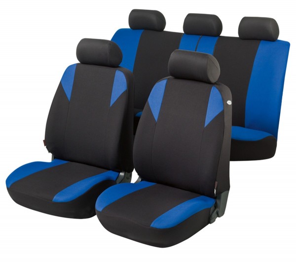 Seat Ibiza, coprisedili, set completo, nero, blu,