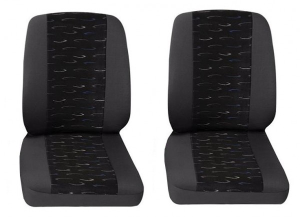 Veicoli commercial, Coprisedili per auto, 2 x sedile singolo , Ford Transit, colore: grigio/blu