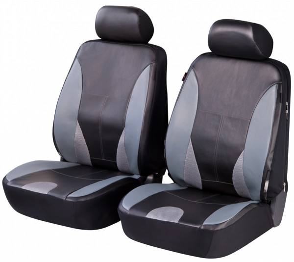 Nissan Primera, coprisedili, sedili anteriori, nero, grigio, finta pelle