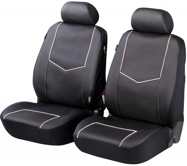 Opel Calibra, coprisedili, sedili anteriori, nero, finta pelle