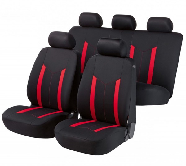 Seat Ibiza, coprisedili, set completo, nero, rosso,