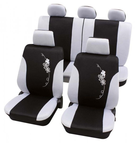 Mitsubishi Sitzbezüge komplett, coprisedili, set completo, nero, bianco