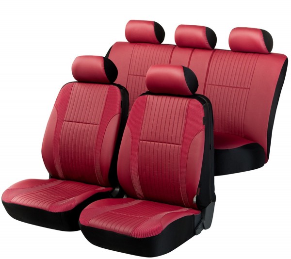 Nissan Xterra, coprisedili, set completo, rosso, finta pelle