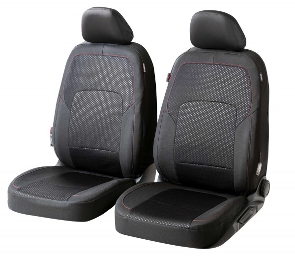 Nissan Tiida, coprisedili, sedili anteriori, nero/ rosso,