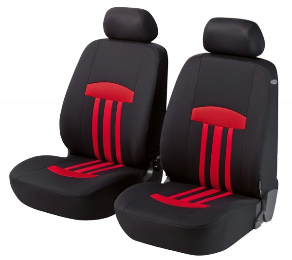 Audi 90, coprisedili, sedili anteriori, nero, rosso,