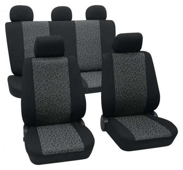 Chevrolet Daewoo Sitzbezüge komplett, coprisedili, set completo, nero, grigio