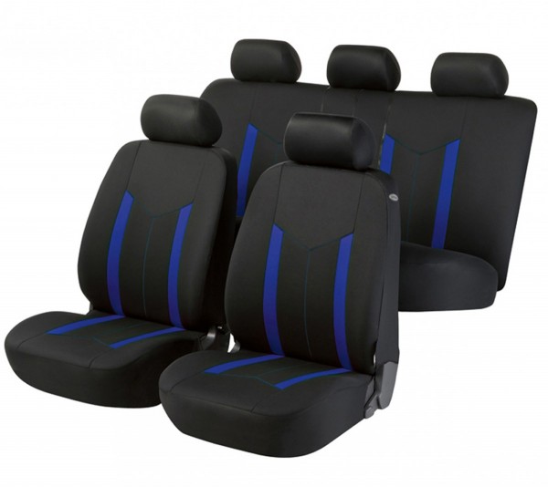 Dacia Duster, coprisedili, set completo, nero, blu,