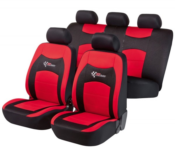 Peugeot set completo, coprisedili, set completo, nero, rosso,